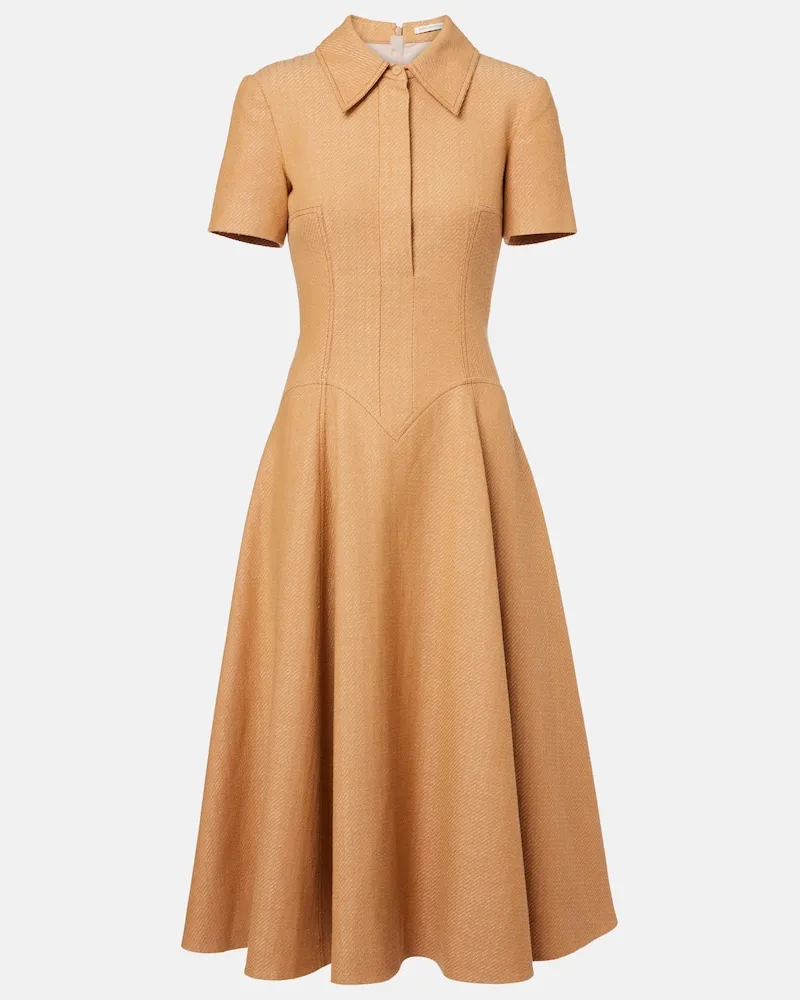 EMILIA WICKSTEAD Midikleid Jody aus einem Baumwollgemisch Beige
