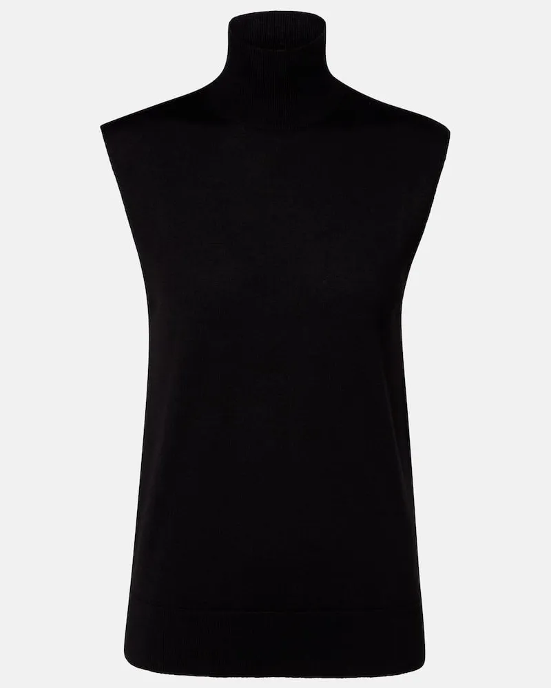 Totême Pullunder aus Wolle und Seide Schwarz