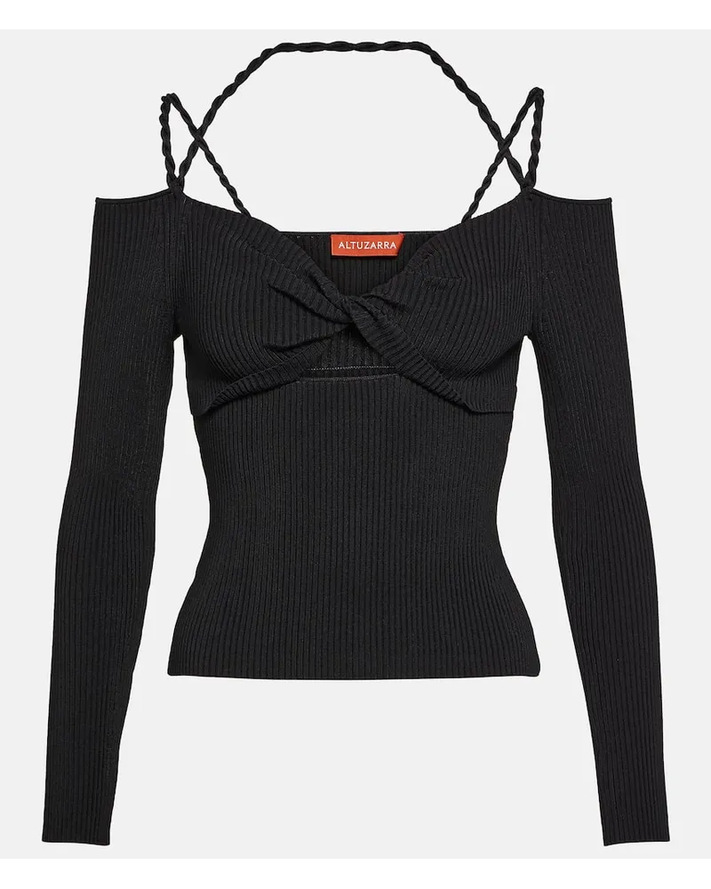 Altuzarra Top aus Rippstrick Schwarz