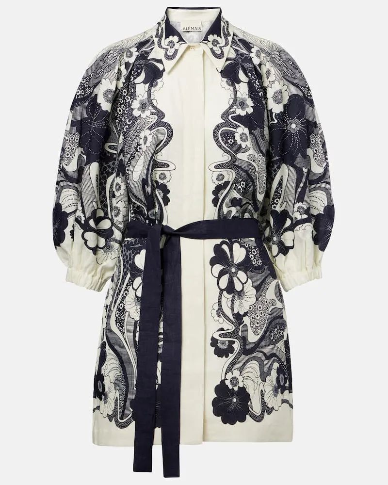 ALEMAIS Alémais Kleid Mickey aus Leinen Weiß