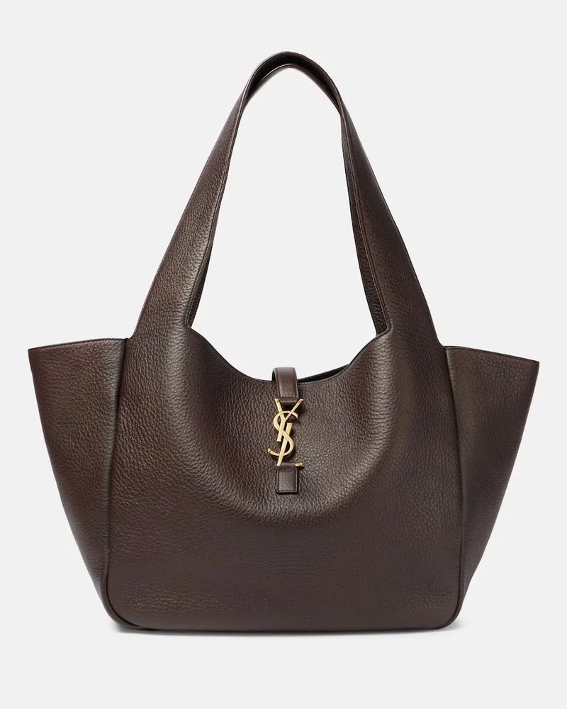 Saint Laurent Shopper Le 5 à 7 Bea Large aus Leder Braun