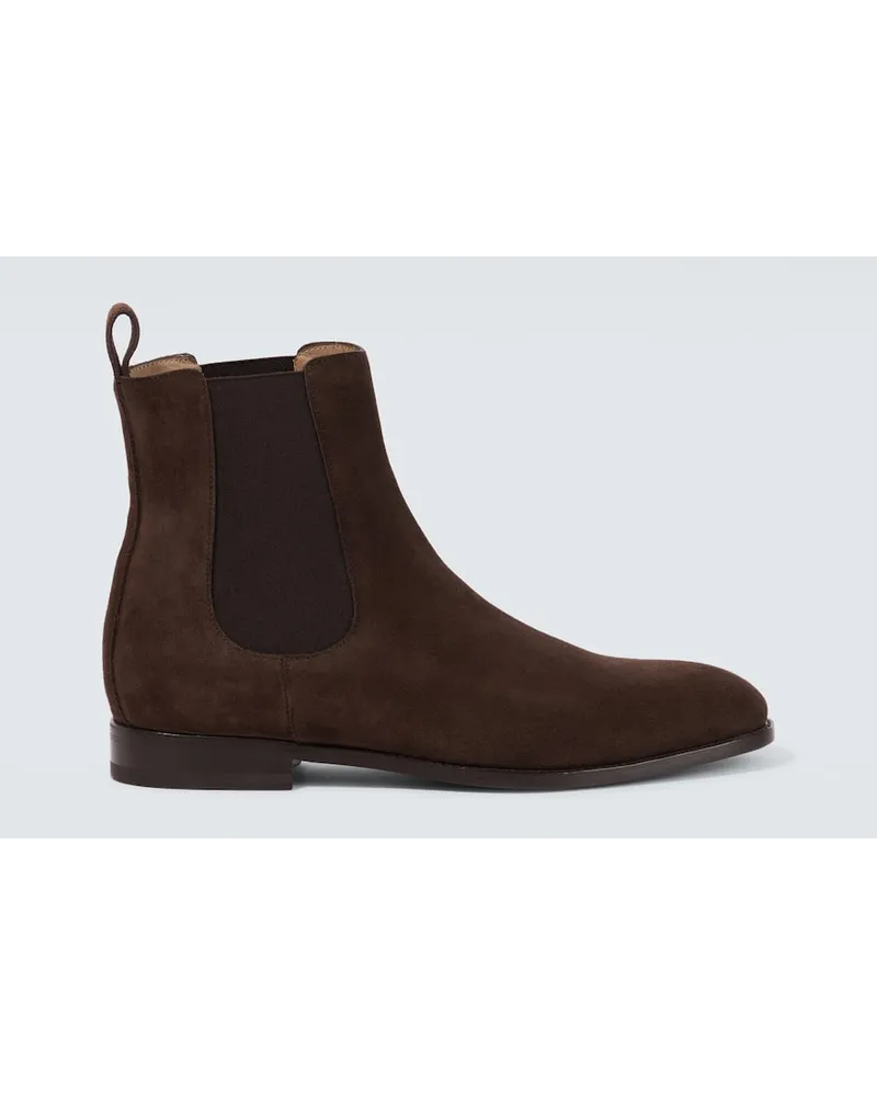 Manolo Blahnik Chelsea Boots Delsa aus Veloursleder Braun