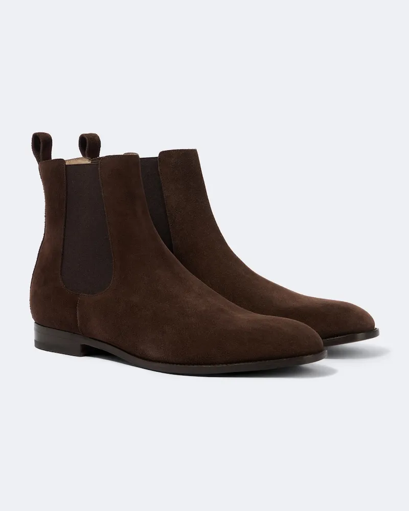 Manolo Blahnik Chelsea Boots Delsa aus Veloursleder Braun
