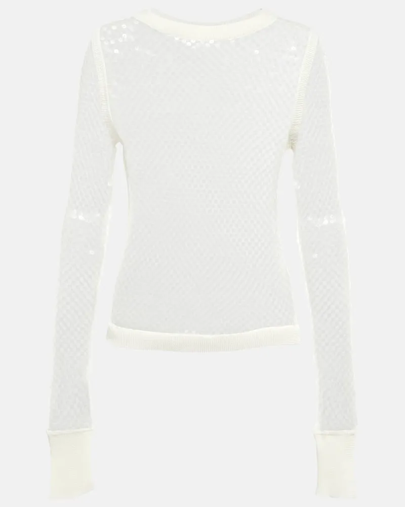 Jean Paul Gaultier Longsleeve mit Pailletten Weiß