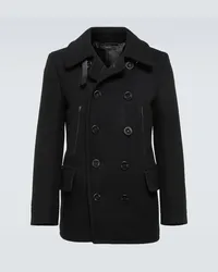 Tom Ford Cabanjacke Melton aus einem Wollgemisch Schwarz