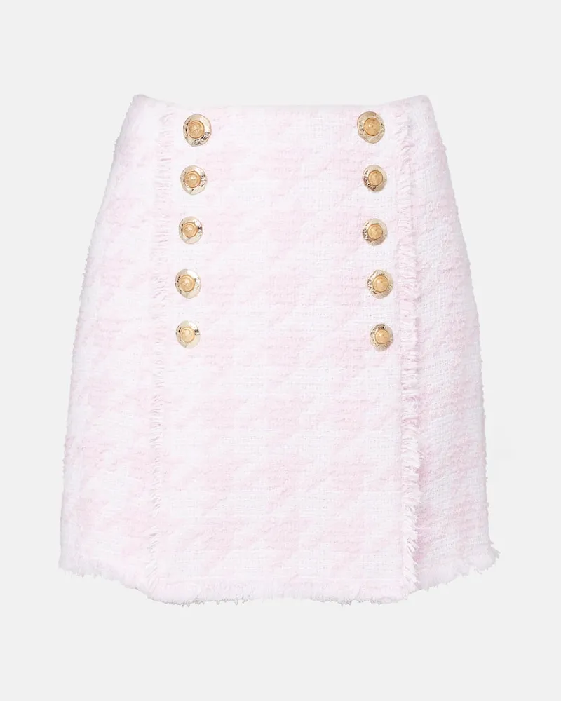 Balmain Minirock aus einem Baumwollgemisch Rosa