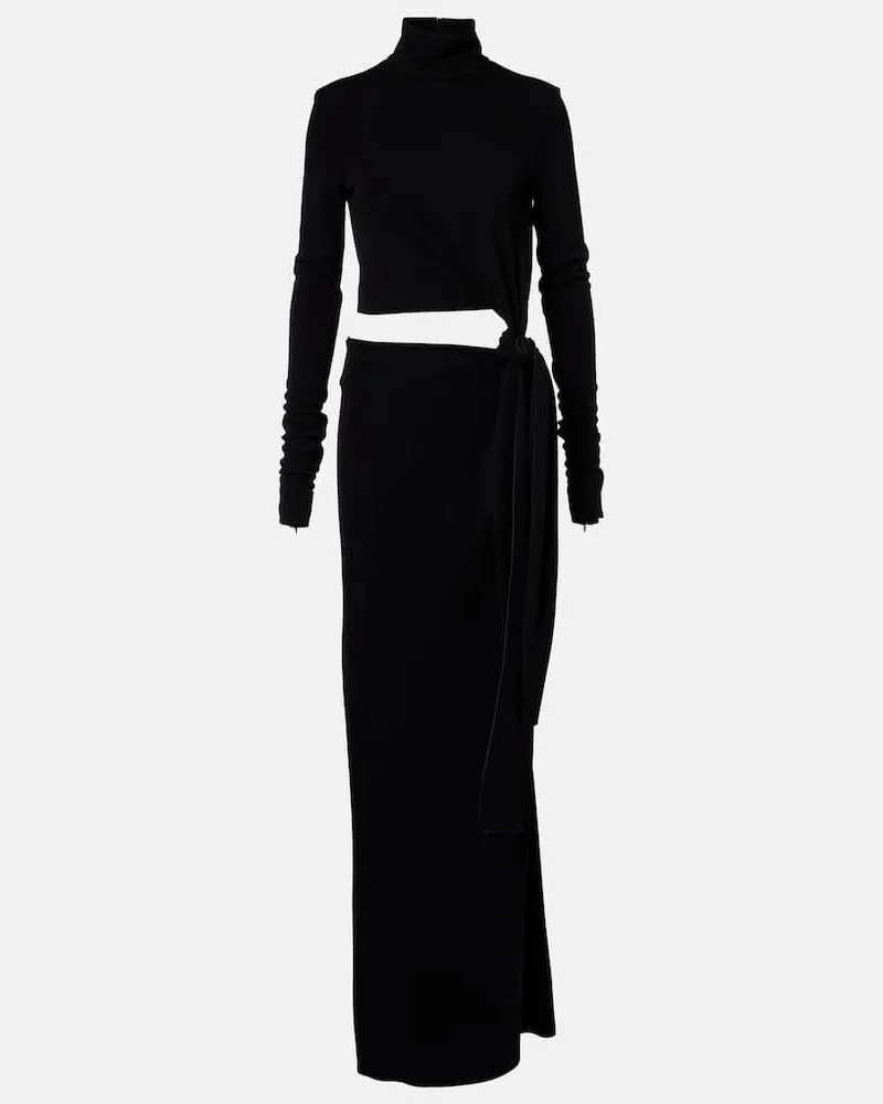 SPORTMAX Maxikleid aus Jersey Schwarz