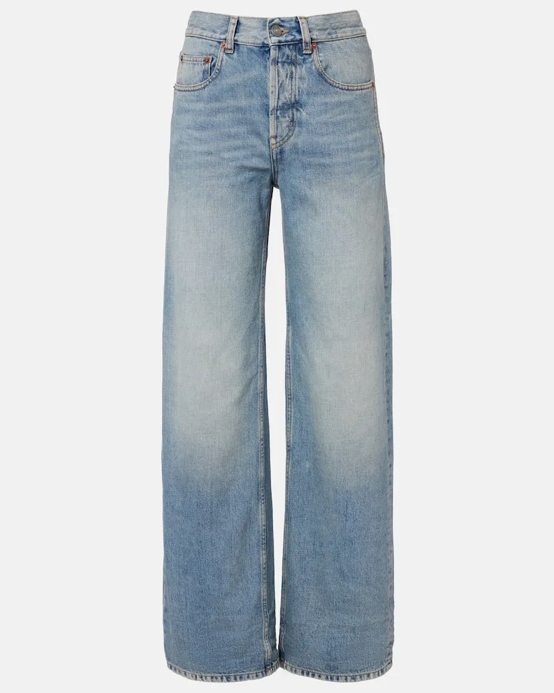 Saint Laurent High-Rise Wide-Leg Jeans Neo '90s Blau