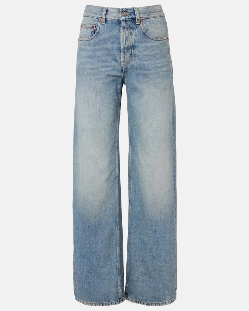 Saint Laurent High-Rise Wide-Leg Jeans Neo '90s Blau