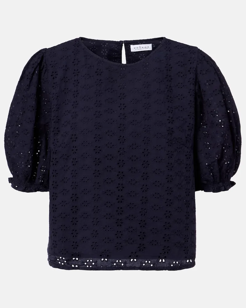 Velvet Bluse Dalyn aus Baumwolle Blau