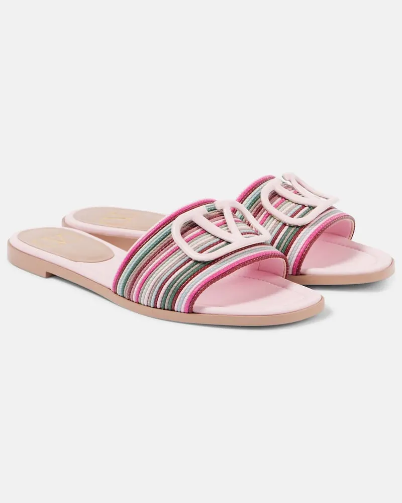 Valentino Garavani Pantoletten Vlogo Signature Aus Leder Multicolor