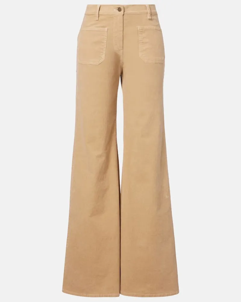 Nili Lotan Weite Hose Florence aus Cord Beige