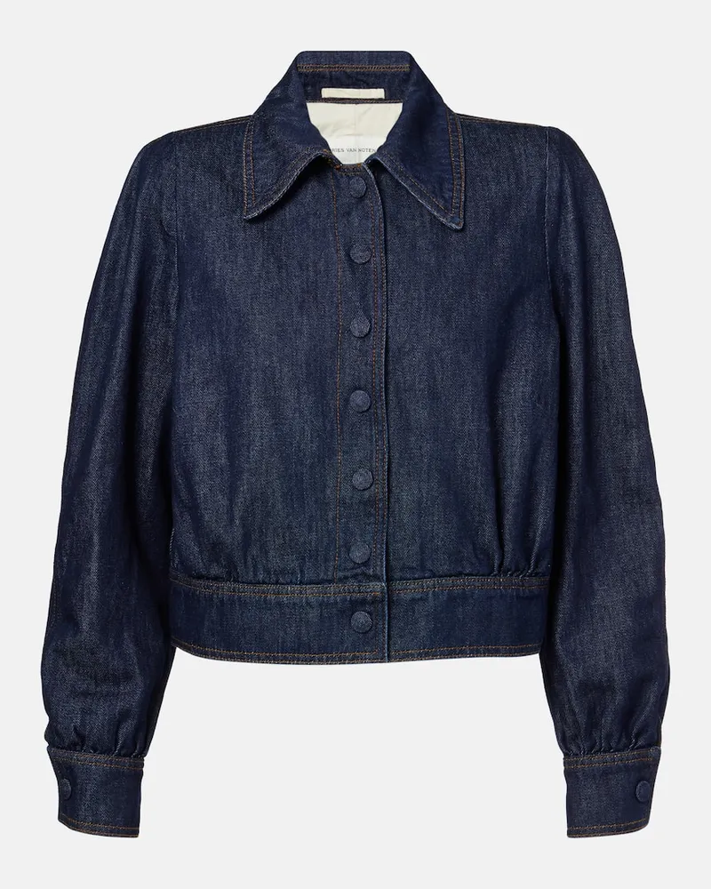 Dries van Noten Cropped-Jeansjacke Blau