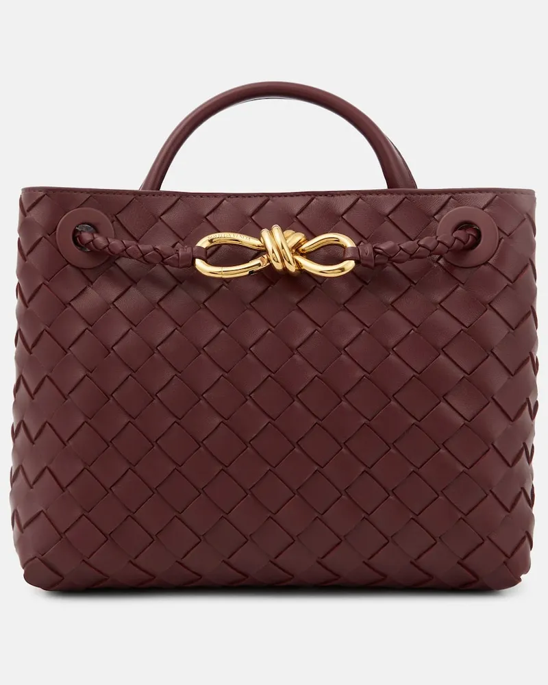Bottega Veneta Tote Bag Andiamo Small aus Leder Burgund