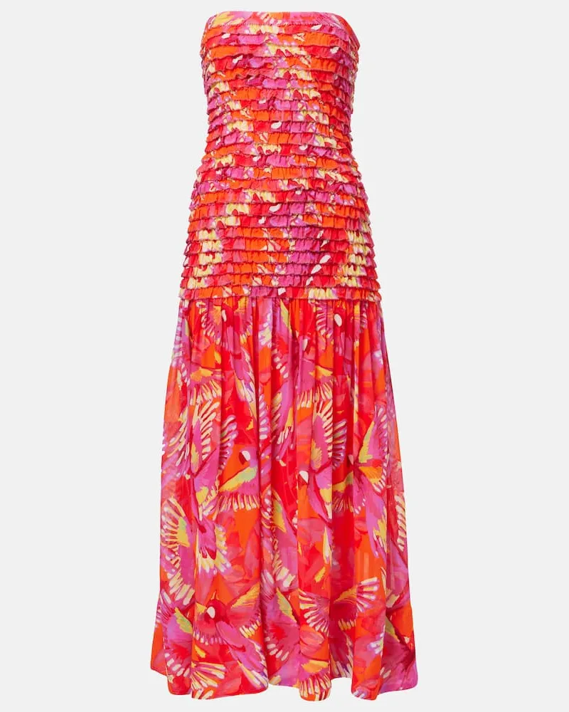 FARM Rio Maxikleid Flying Birds Orange