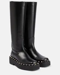 Valentino Garavani Stiefel Rockstud aus Leder Schwarz