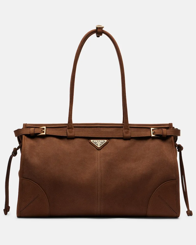 Prada Schultertasche Prada Bonnie Large aus Leder Braun