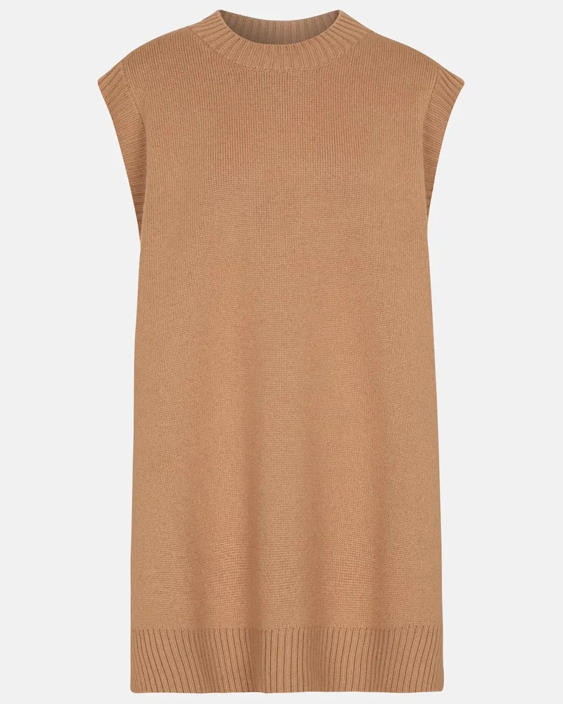 Prada Oversize-Pullunder aus Kaschmir Beige