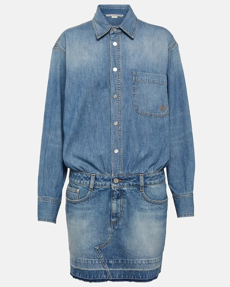 Stella McCartney Hemdblusenkleid aus Denim Blau