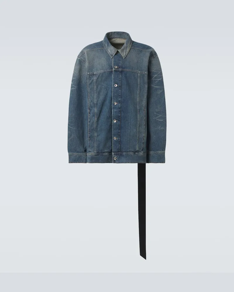 Rick Owens Jeansjacke Jumbo Worker Blau