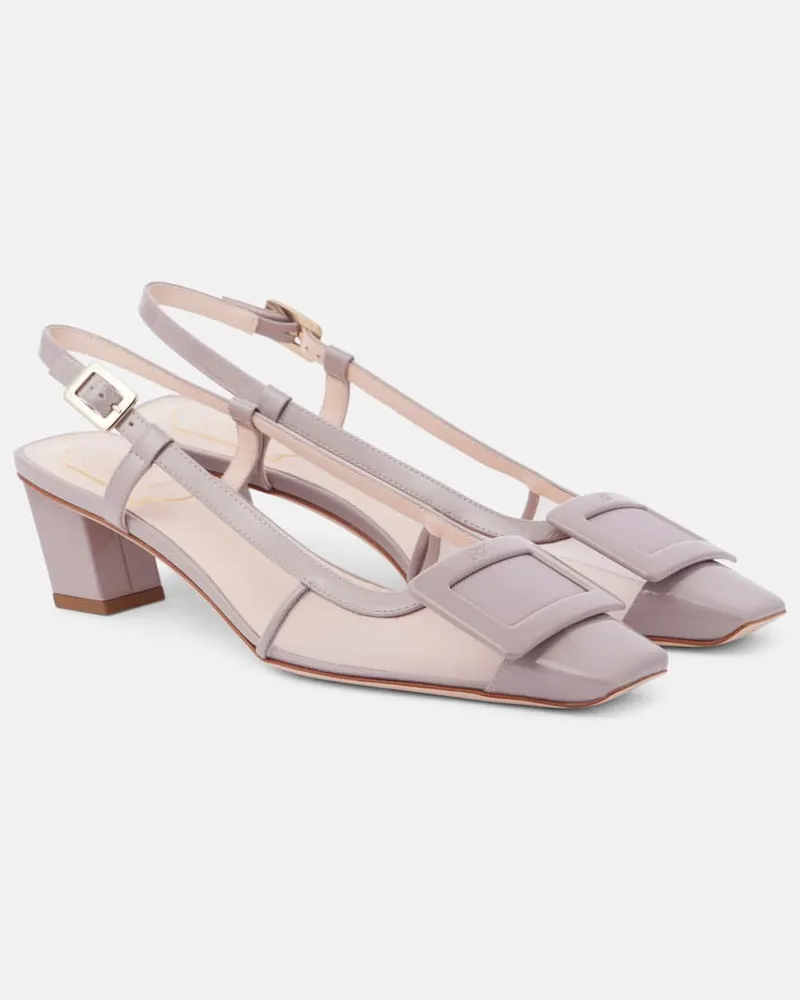 Roger Vivier Slingback-Pumps Belle Vivier aus Mesh und Leder Rosa