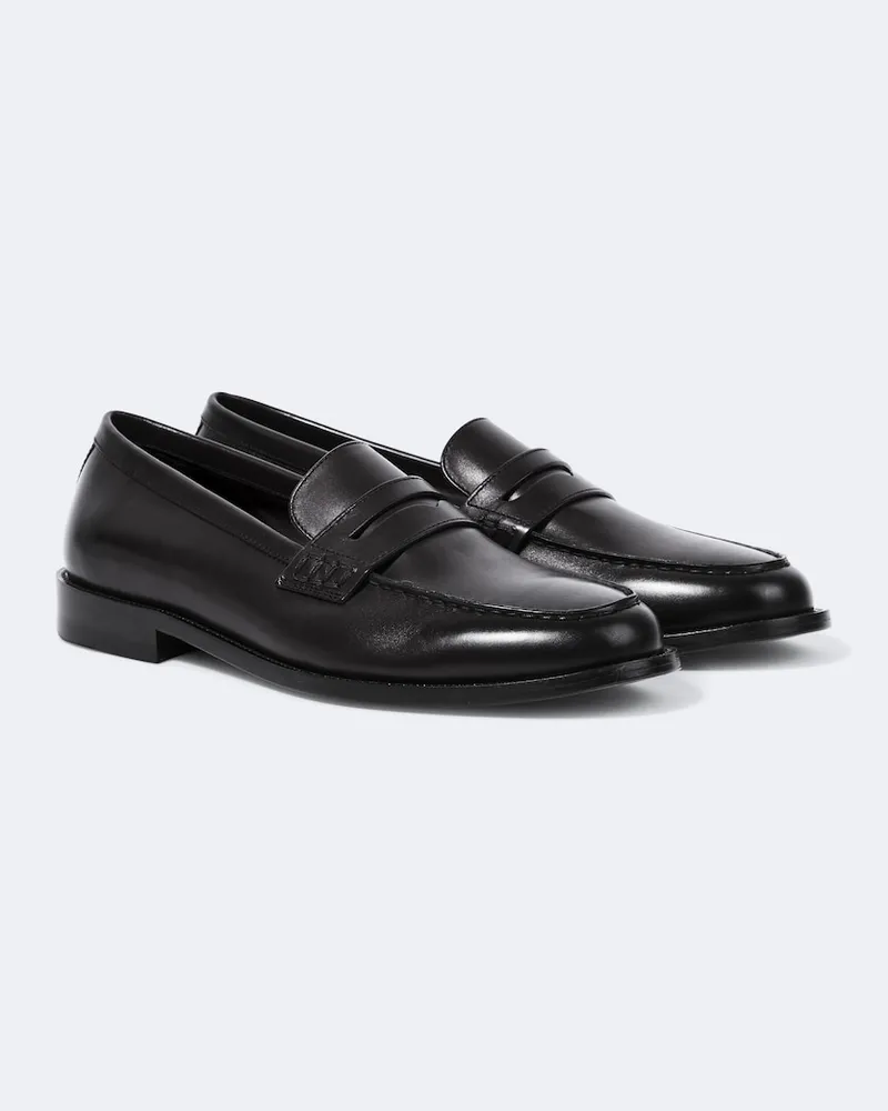 Manolo Blahnik Loafers Perry aus Leder Schwarz