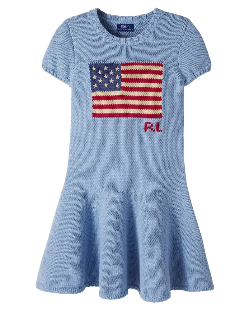 Ralph Lauren Kleid aus Baumwoll-Strick Blau