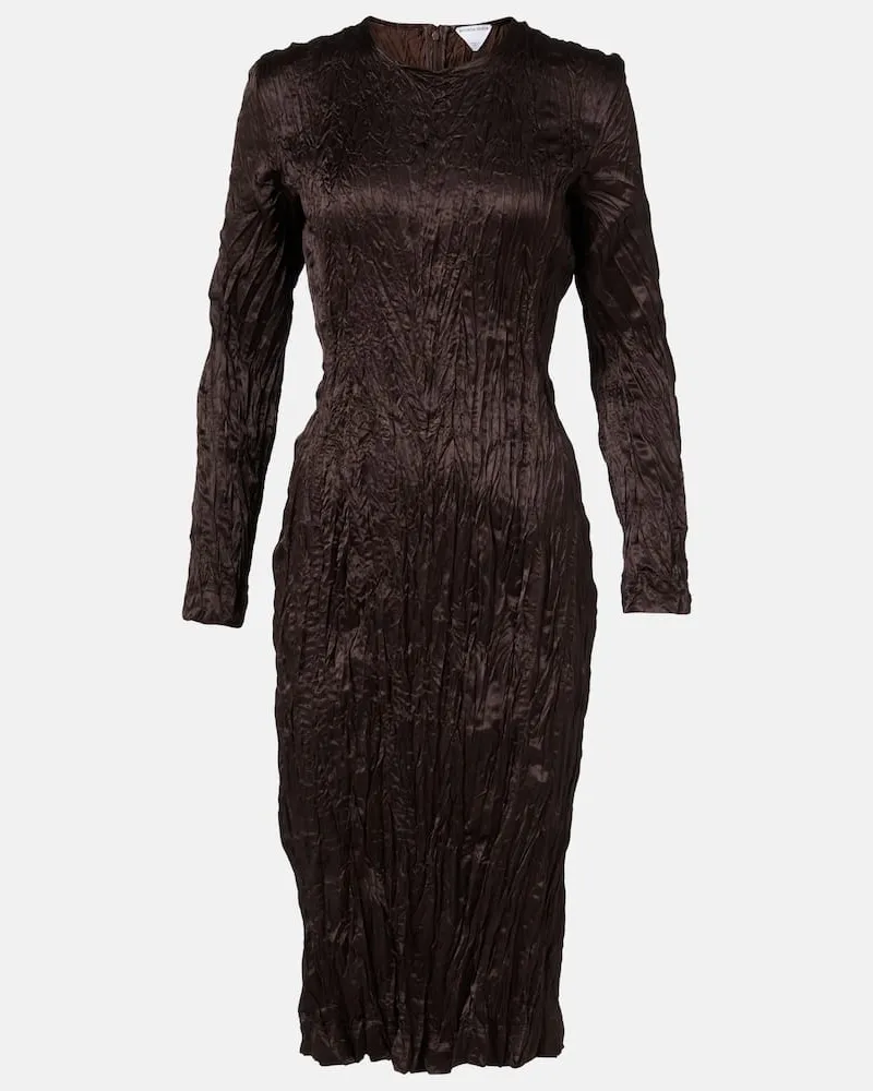 Bottega Veneta Midikleid aus Satin Braun