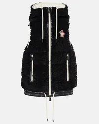 Moncler Daunenweste aus Teddyfleece Schwarz