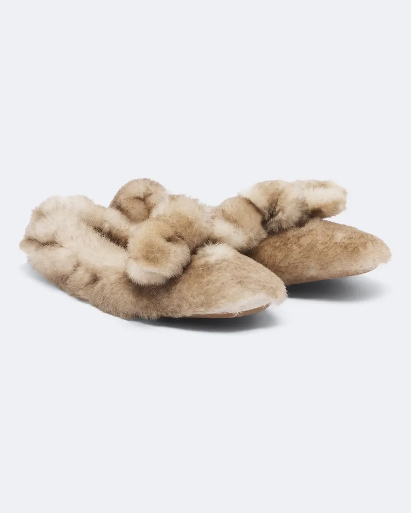 Zimmermann Ballerinas Carousel aus Shearling Beige