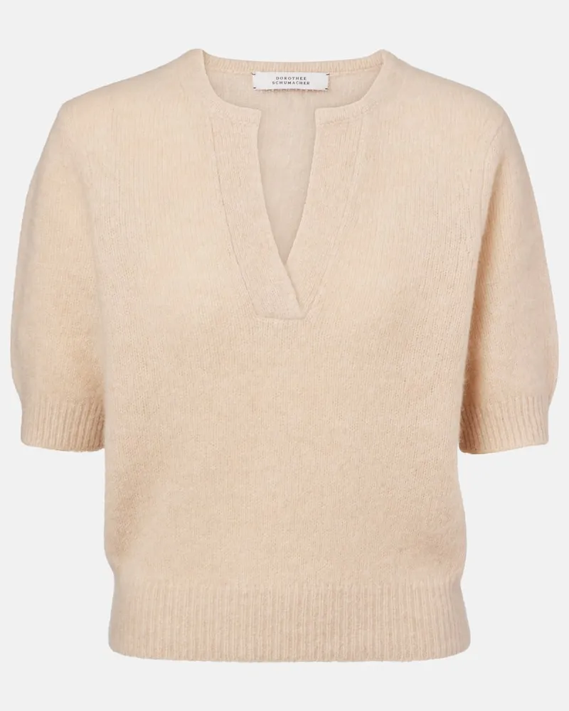 Dorothee Schumacher Pullover Luxury Love aus einem Kaschmirgemisch Beige
