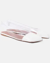 Amina Muaddi Slingback-Ballerinas Ane Glass Weiss