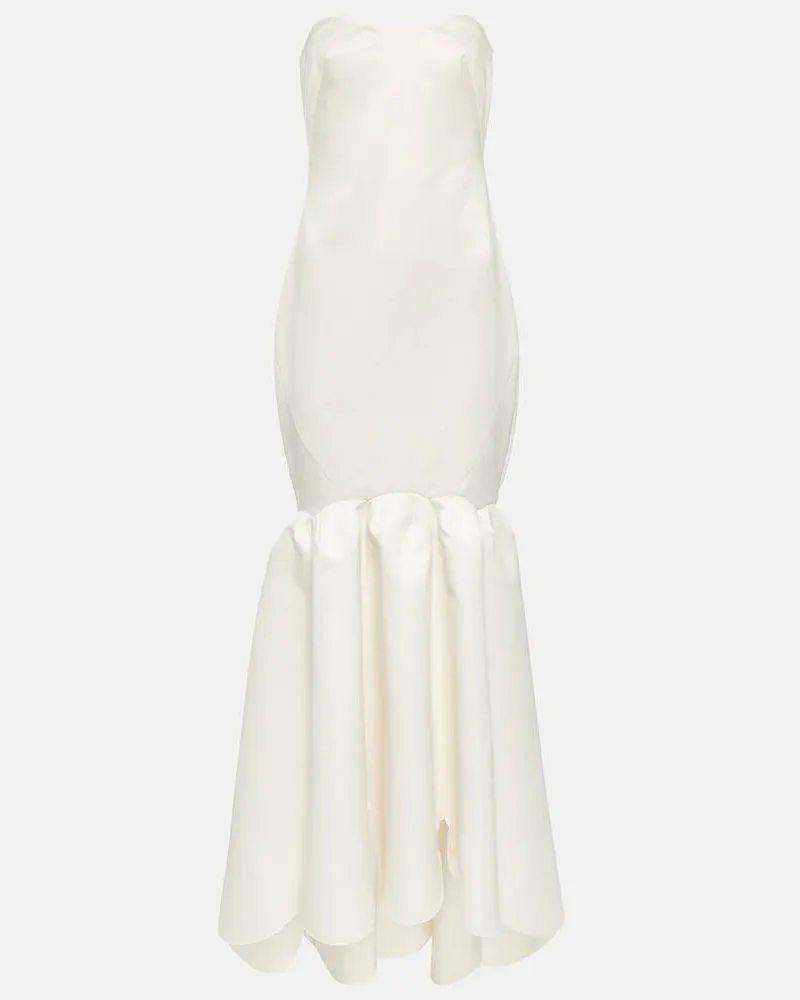 ROTATE Birger Christensen Bridal Robe Egret aus Twill Neutral