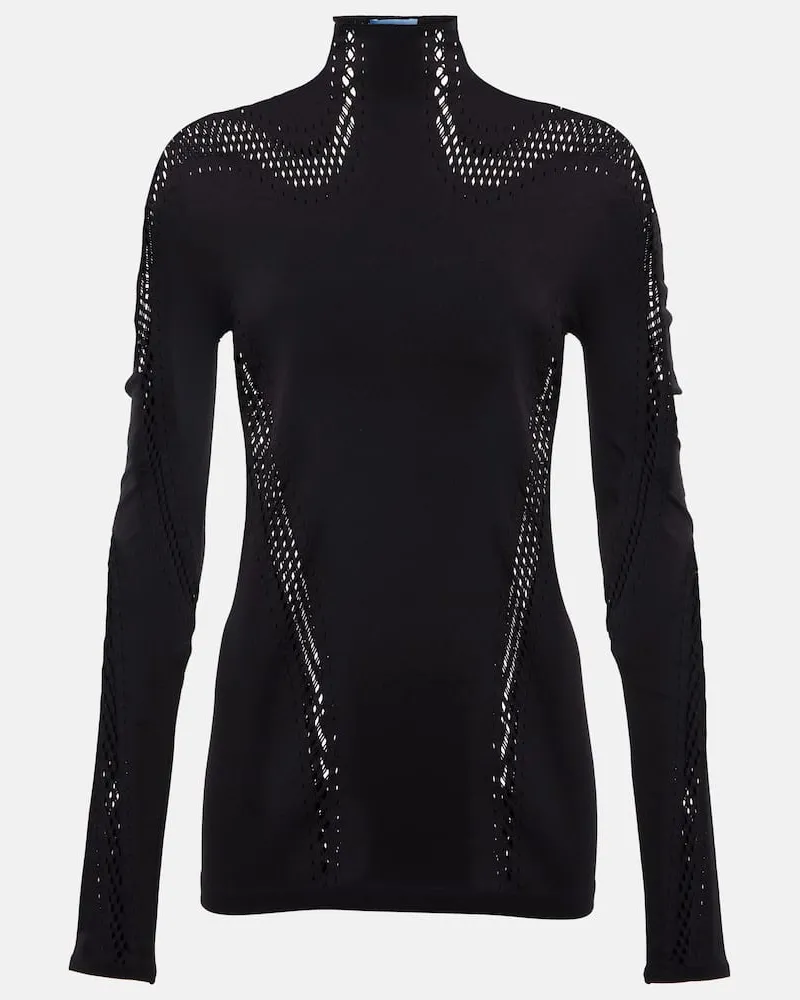 Thierry Mugler Top aus Mesh Schwarz