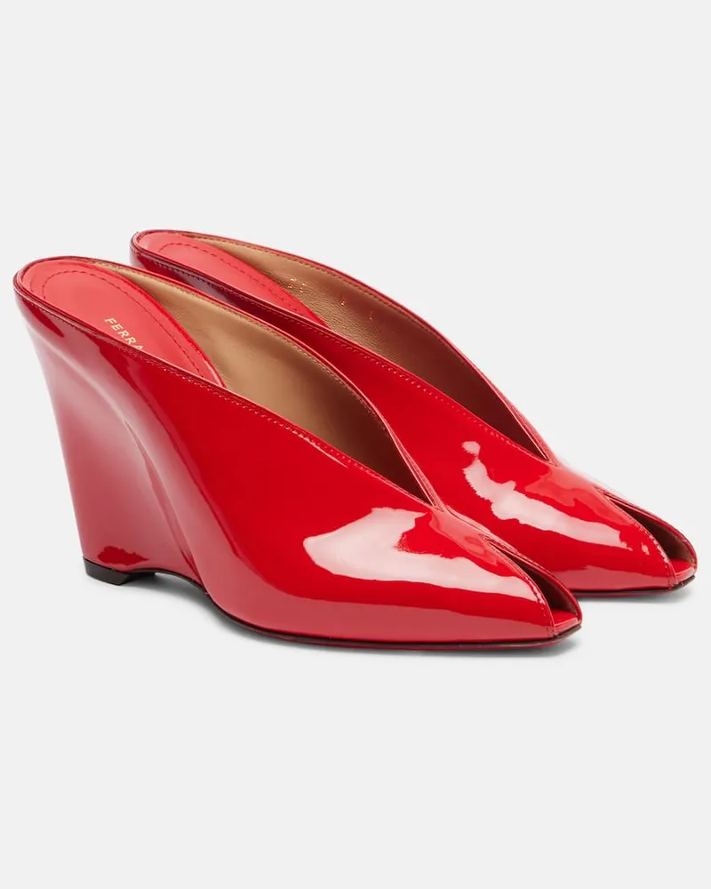 Ferragamo Wedges Alicia aus Lackleder Rot