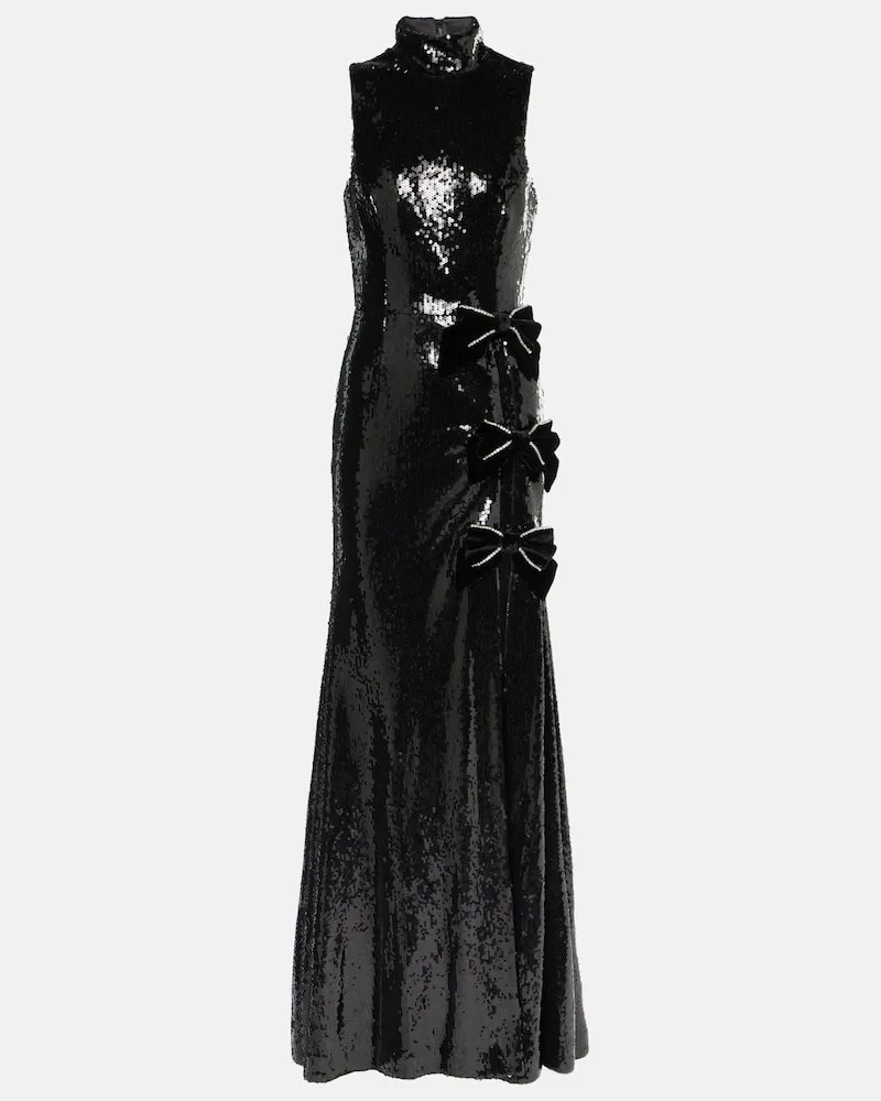 Rebecca Vallance X Nicky Hilton Robe Lena mit Pailletten Schwarz