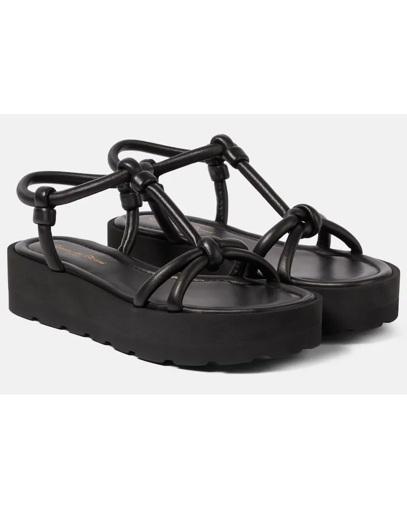 Gianvito Rossi Plateausandalen aus Leder Schwarz