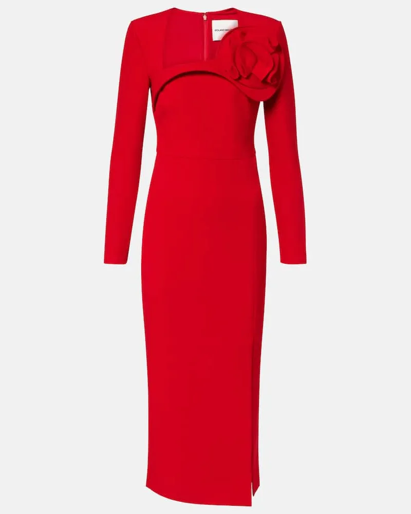 Roland Mouret Midikleid aus Crêpe Rot