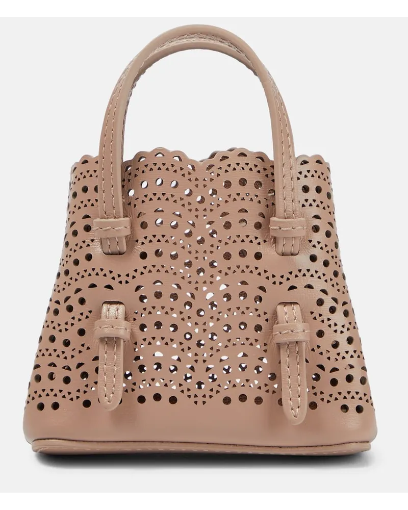 Alaïa Alaia Schultertasche Le Mina Mini aus Leder Beige