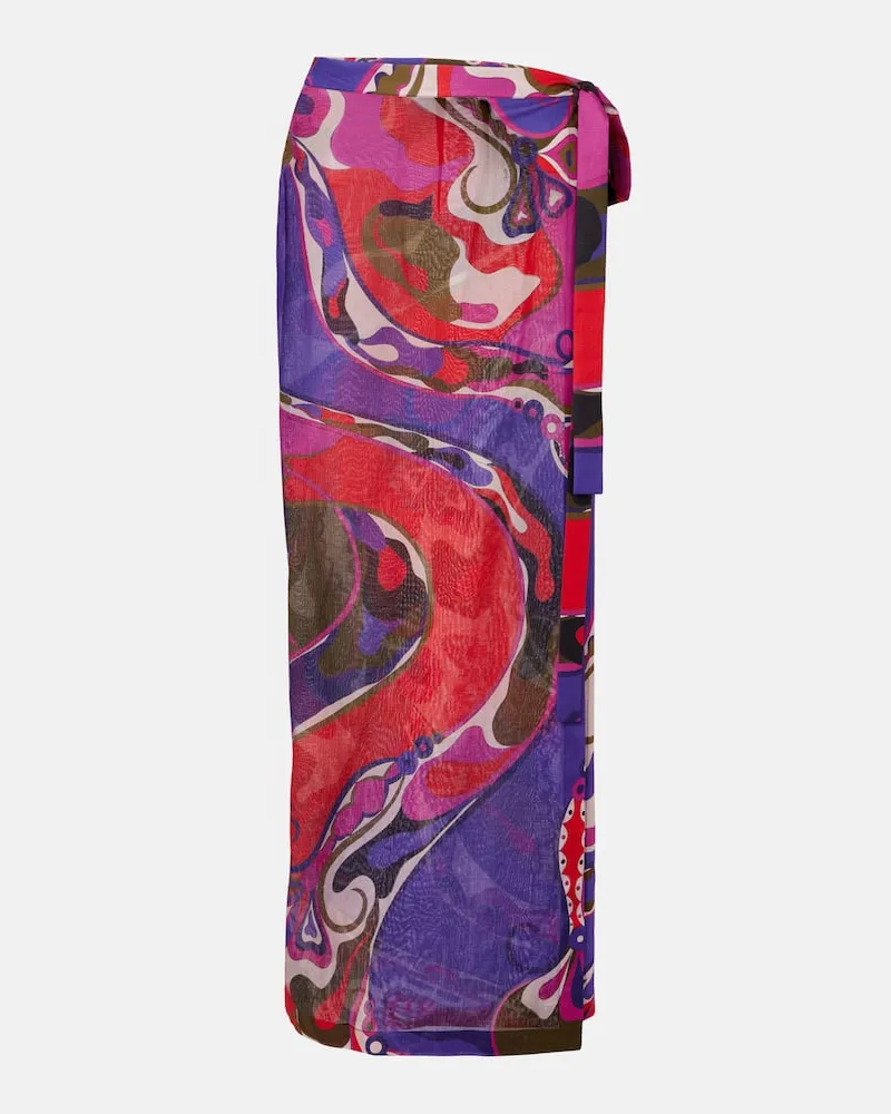 Emilio Pucci Wickelrock Orchidee aus Baumwolle Multicolor