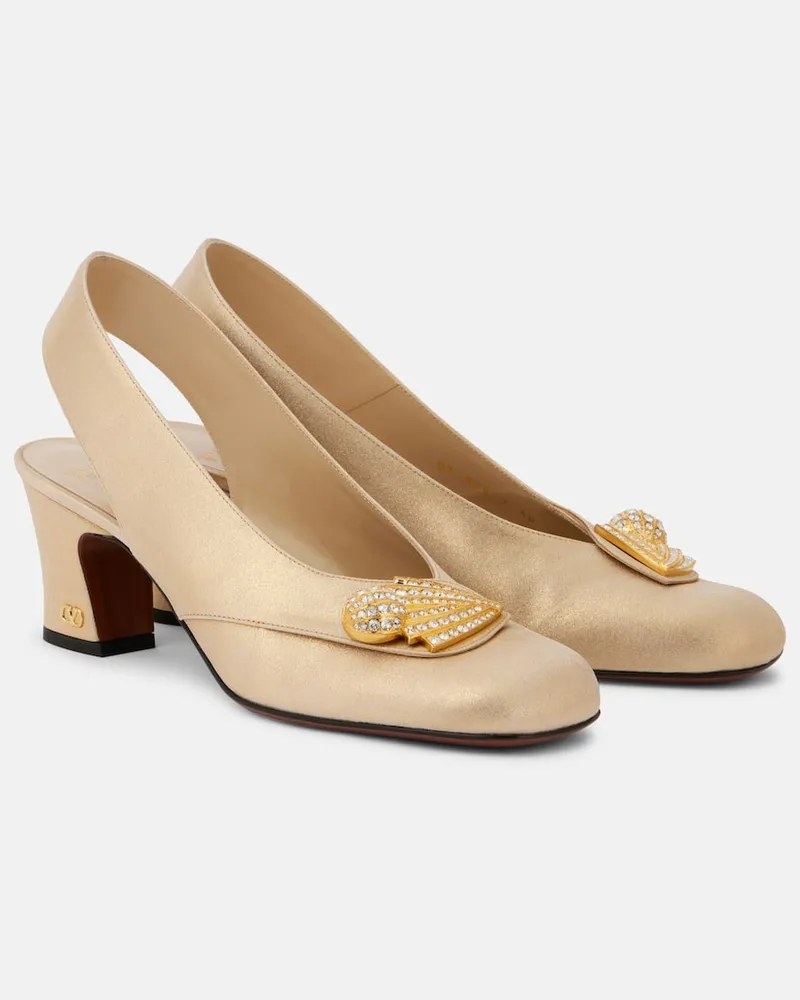 Valentino Garavani Slingback-Pumps Adamantine mit Kristallen Gold