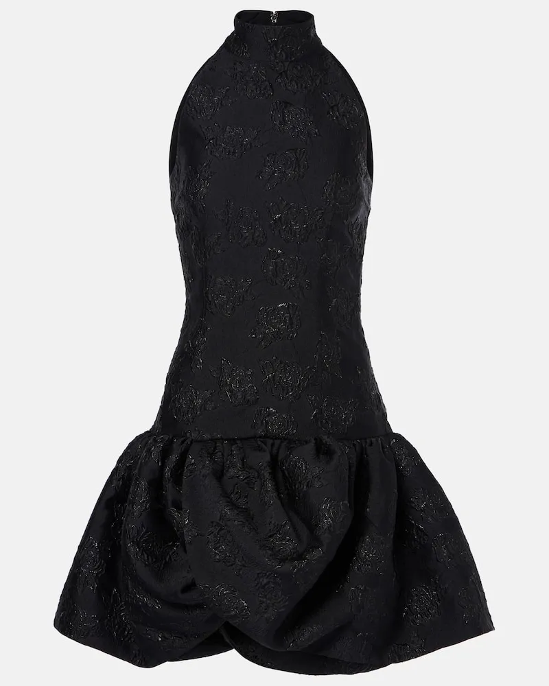ROTATE Birger Christensen Minikleid aus Jacquard Schwarz