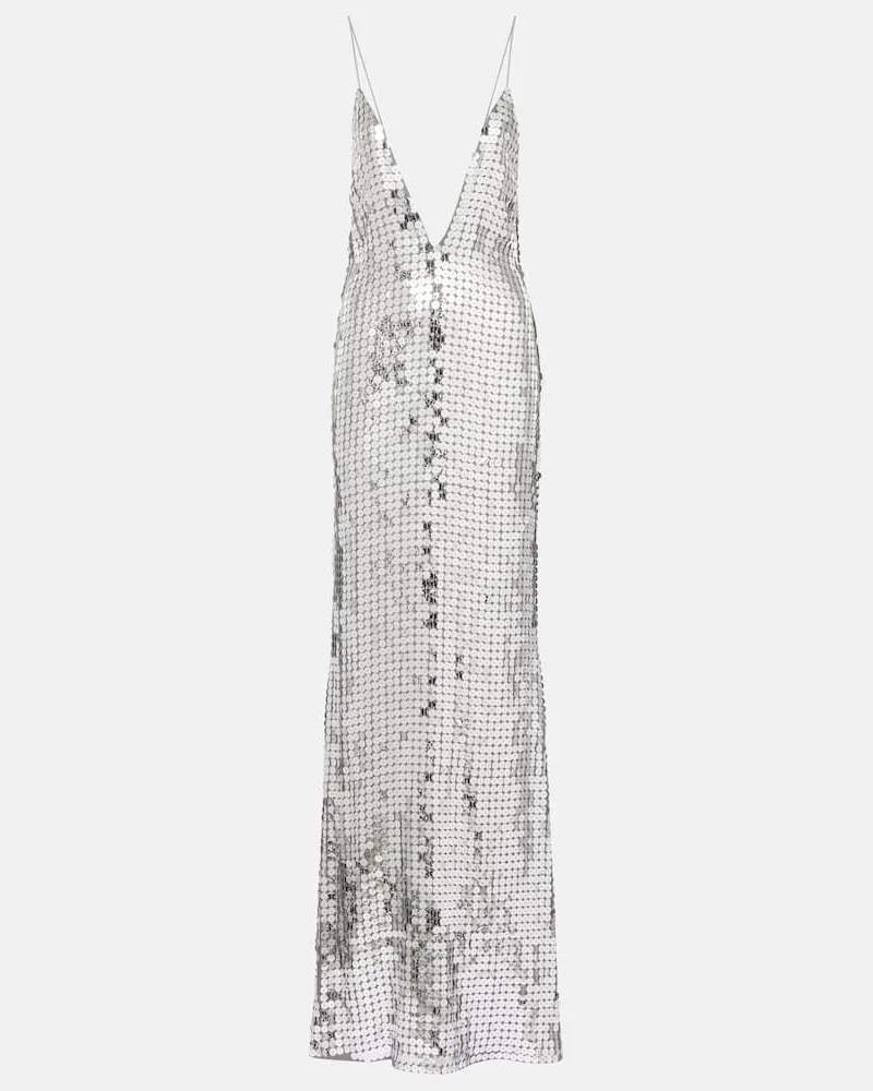 The New Arrivals Ilkyaz Ozel Robe Claudie mit Pailletten Silber