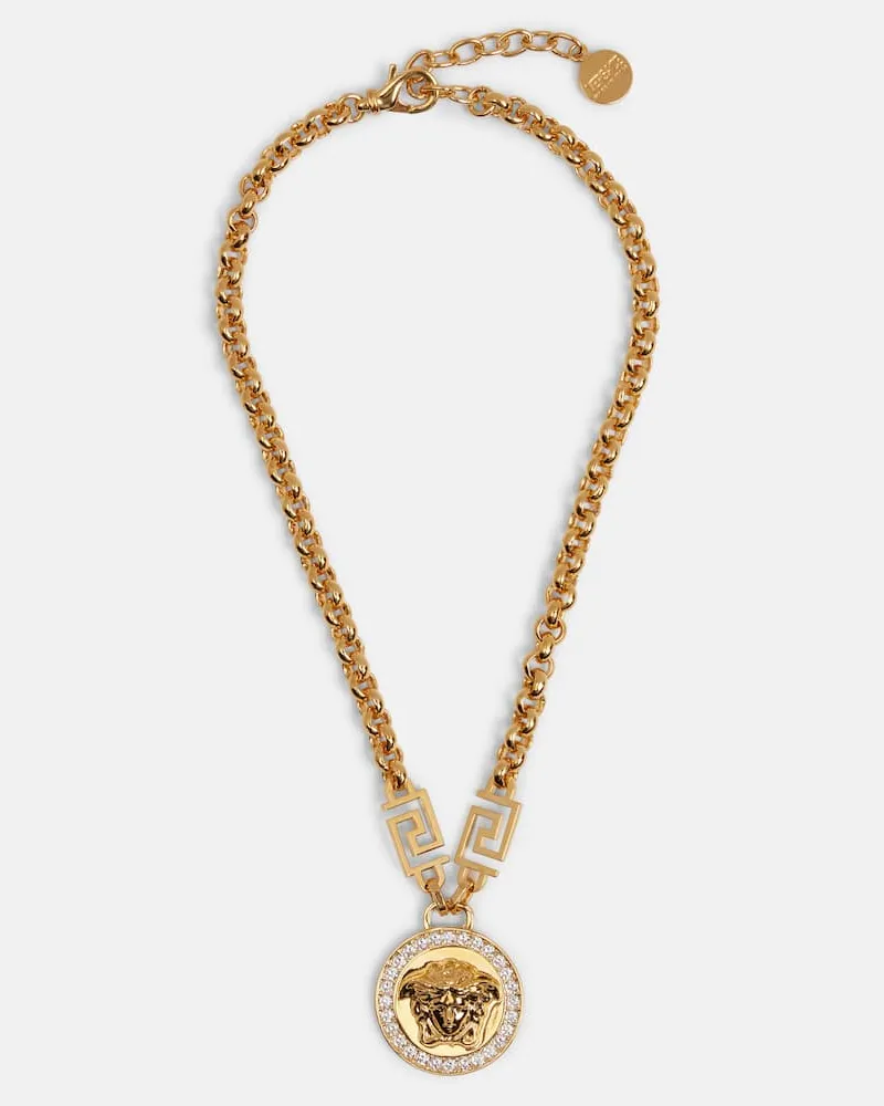 Versace Halskette Icon Medusa mit Kristallen Gold