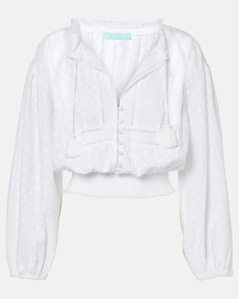 Melissa Odabash Cropped-Hemd Pixi aus Baumwolle Weiß