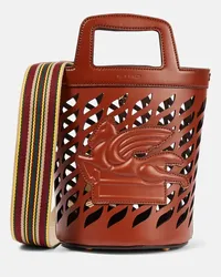 Etro Bucket-Bag Coffa aus Leder Braun