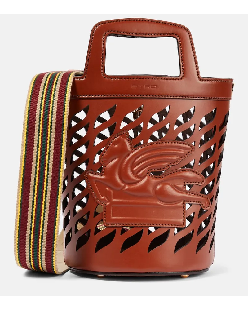 Etro Bucket Bag Coffa aus Leder Braun