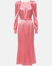 Alessandra Rich Midikleid aus Seidensatin Pink