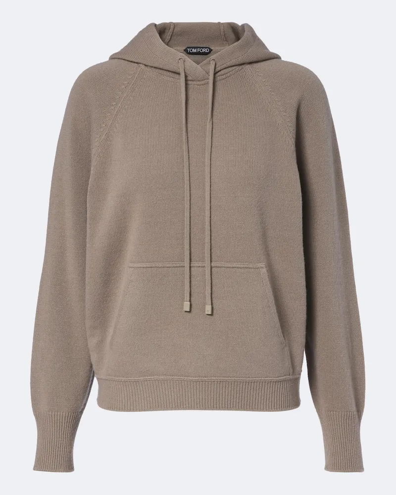 Tom Ford Hoodie aus einem Woll- und Kaschmirgemisch Beige