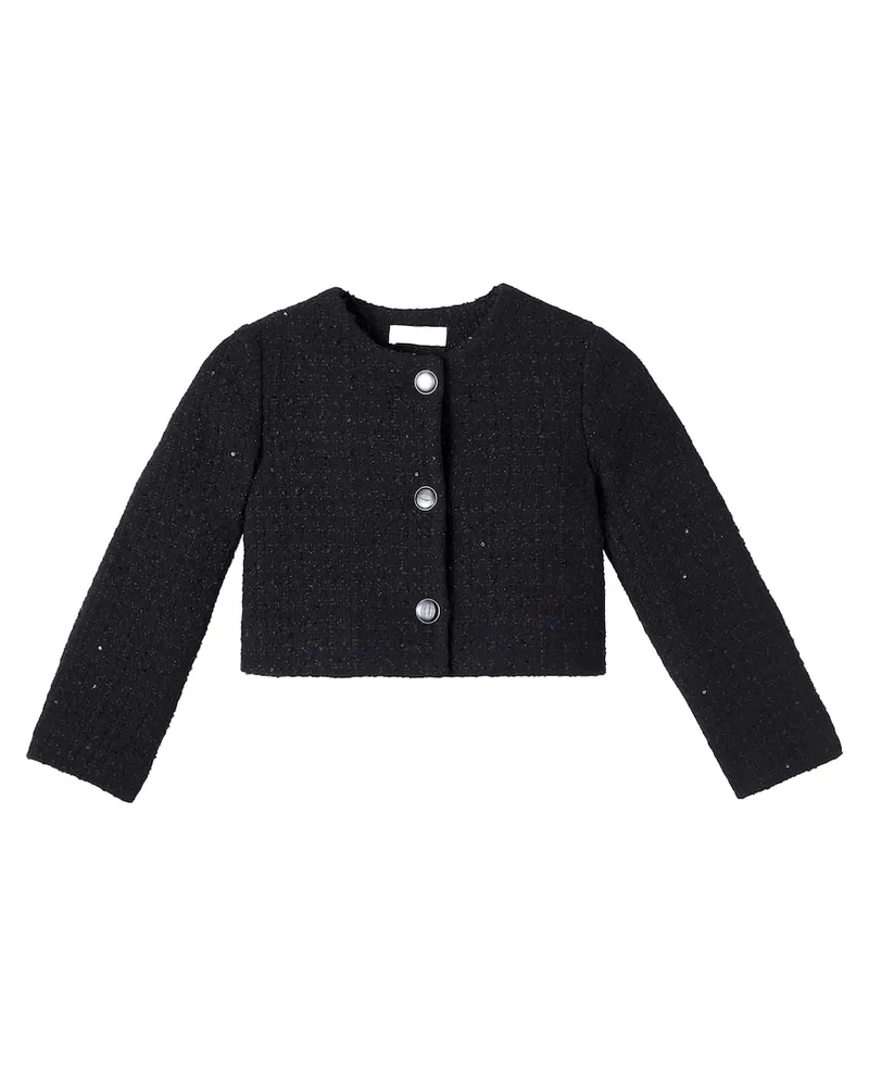 Monnalisa Jacke aus Bouclé Schwarz